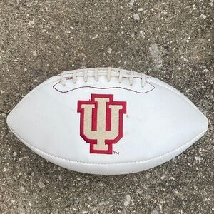 White Football with Red IU Logo